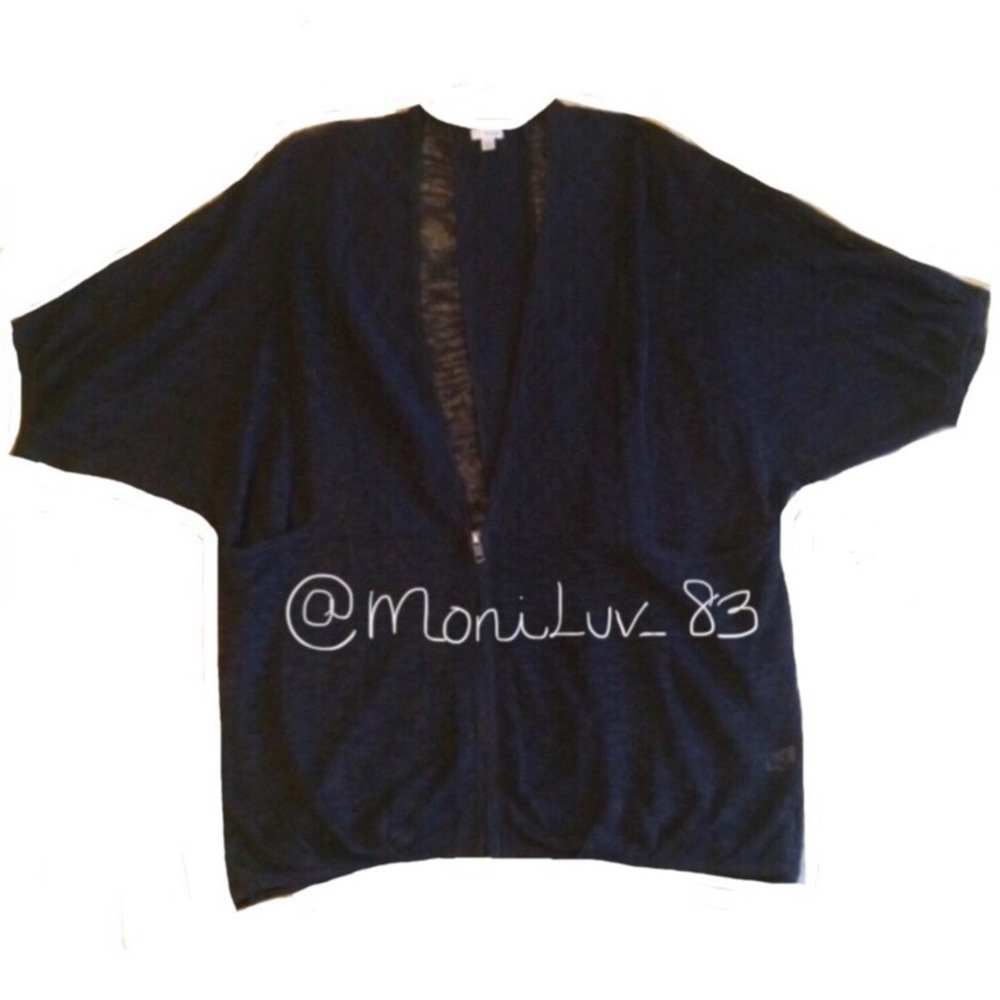 Hinge short sleeve batwing partial zip cardigan women’s oversized XS
